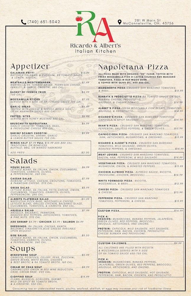 Ricardo's Italian Kitchen Menu image 1